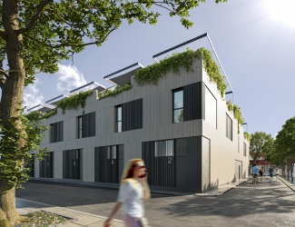 Architectural patio residence with private courtyard and rooftop living