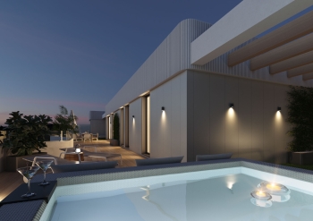 Penthouse with expansive terrace and open sea views